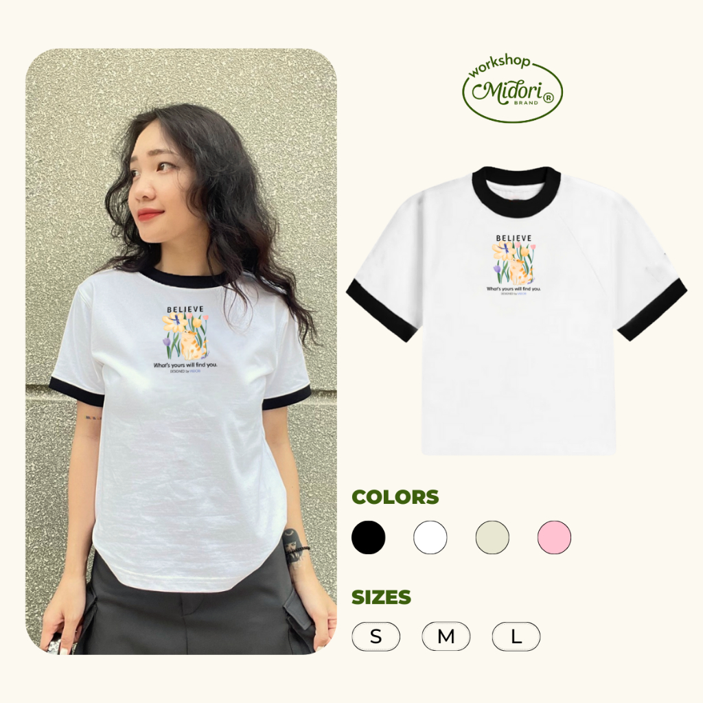 Áo Thun Baby Tee MINICAT Thời Trang Phông Nam Nữ Unisex Chất Liệu Cotton Local Brand | Mi Midori