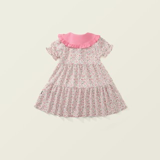 [TẶNG KÈM TÚI] Váy Cho Bé Gái, Váy  Bé Gái Thiết Kế Hoa Nhí Cổ Bèo  Chất Liệu Cotton Thoáng Mát