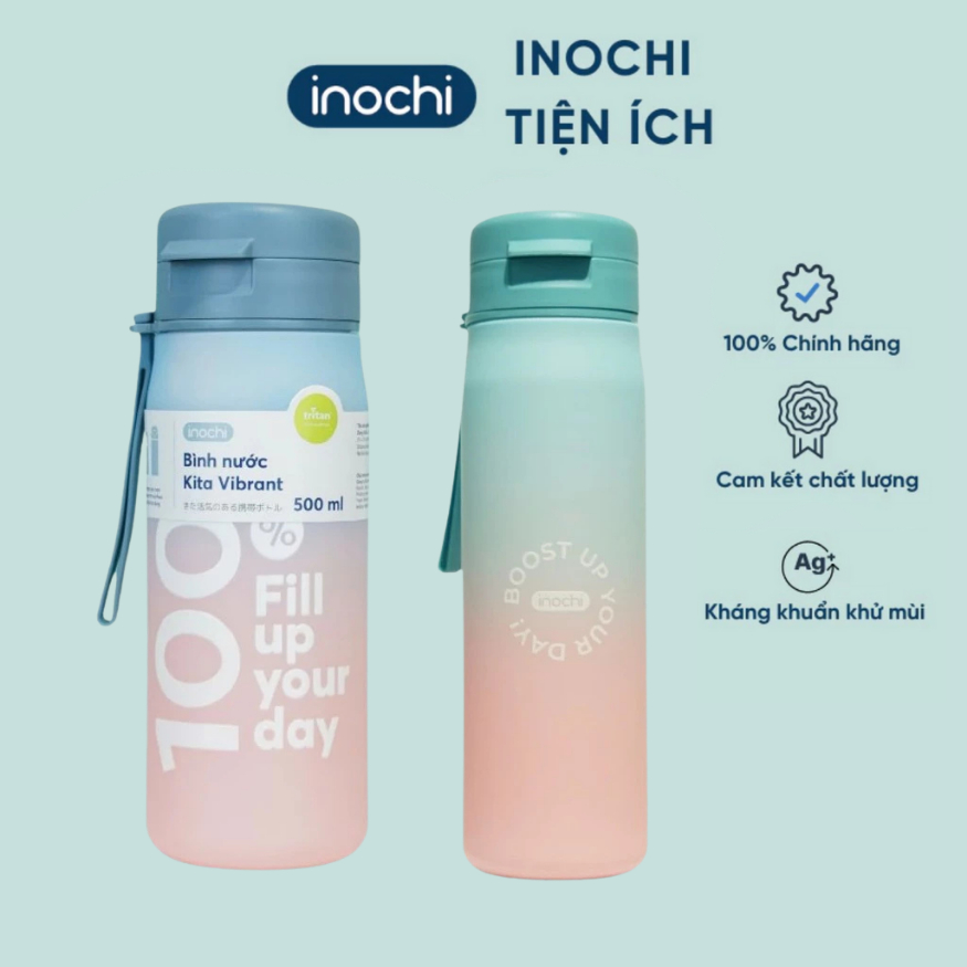[MẪU MỚI] Bình nước Kita Vibrant INOCHI phong cách năng động, nhựa nguyên sinh an toàn dung tích 500ml và 700ml