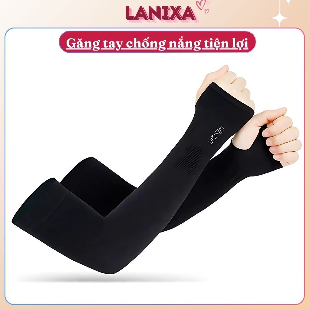 Bao tay chống nắng nam nữ chống tia UV thoáng mát xỏ ngón tiện lợi LANIXA T15