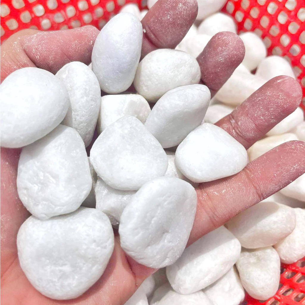 Sỏi trắng/ sỏi màu túi 1kg trang trí chậu cây, rải thảm ban công, sân vườn
