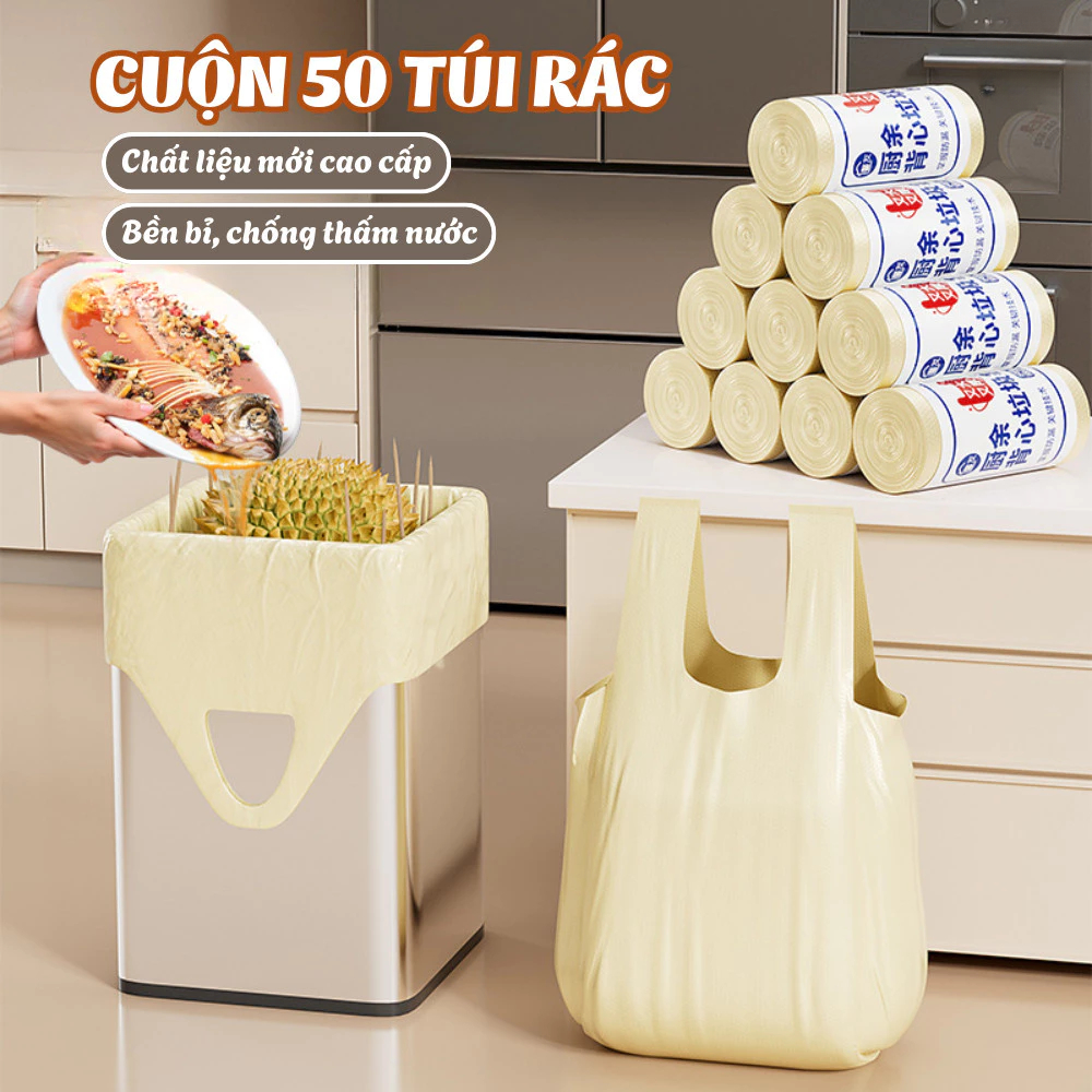 Combo cuộn túi rác siêu dai, túi nilon đựng rác cao cấp tự phân huỷ ...
