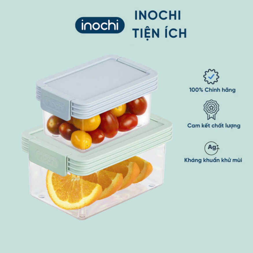 Bộ 2 hộp thực phẩm tritan chữ nhật Hokaido 1000-2000ml - CHÍNH HÃNG INOCHI