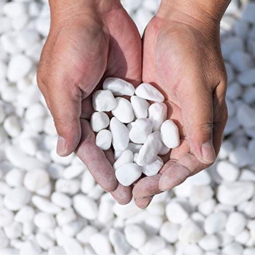 Sỏi trắng/ sỏi màu túi 1kg trang trí chậu cây, rải thảm ban công, sân vườn