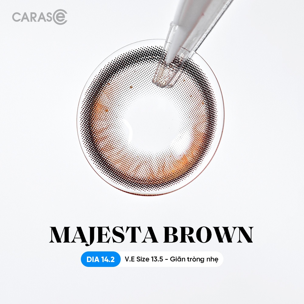 [1 chiếc] Kính áp tròng khoá ẩm 8H 1 Tháng Màu Nâu Sẫm CARASE, Lens cận MAJESTA BROWN