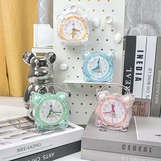 Đồng Hồ Báo Thức Mini Trong Suốt DIDOOGLT Dễ Thương Hình Gấu Pastel – Đồng Hồ Để Bàn Trang Trí, Báo Thức Học Tập