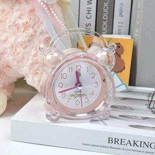 Đồng Hồ Báo Thức Mini Trong Suốt DIDOOGLT Dễ Thương Hình Gấu Pastel – Đồng Hồ Để Bàn Trang Trí, Báo Thức Học Tập