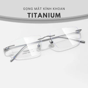 Gọng kính Khoan Titan IP nguyên khối, nhẹ, thiết kế bởi Despointsvn Titanium