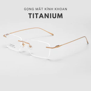 Gọng mắt kính Khoan Titan IP nguyên khối, nhẹ thiết kế bởi Despointsvn Titanium