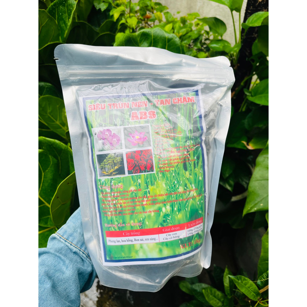 Phân trùn quế Hữu cơ 1Kg tan chậm dạng nén- Sử dụng cho mọi loại cây cảnh trong nhà, cây rau, ăn trái