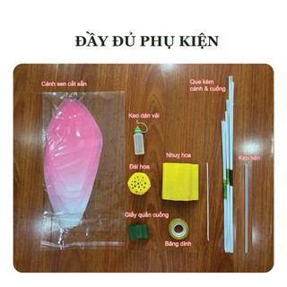 Set cánh hoa sen cắt sẵn và phụ kiện trọn bộ làm hoa khổng lồ