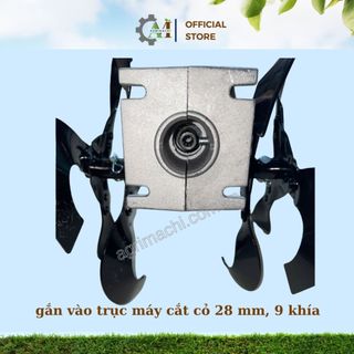 Đầu xới đất gắn máy cắt cỏ lưỡi hình chữ C, độ bền cao, trục kết nối 35cm_ Agrimachi