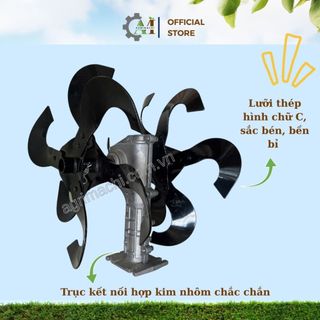 Đầu xới đất gắn máy cắt cỏ lưỡi hình chữ C, độ bền cao, trục kết nối 35cm_ Agrimachi