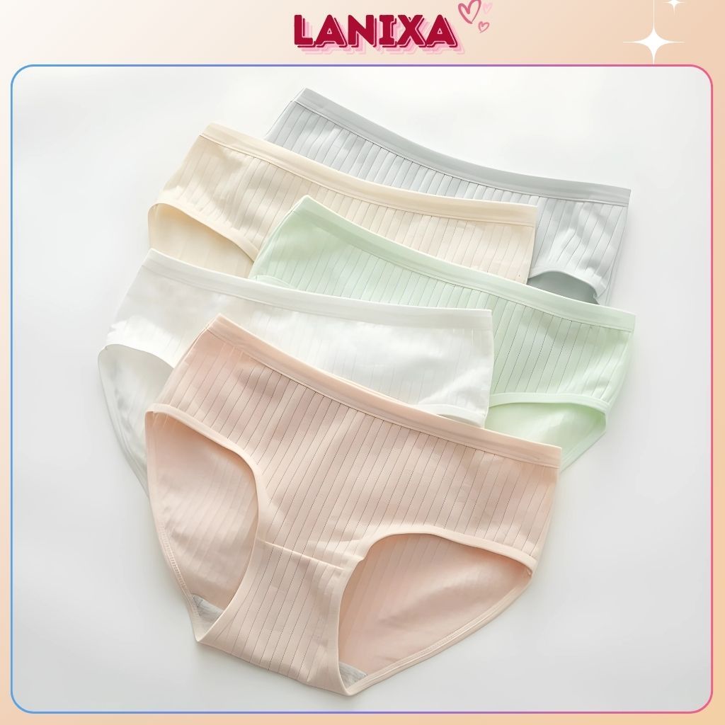 Quần lót nữ cotton gân tăm thấm hút mồ hôi, Quần chip nữ cạp vừa tôn dáng sexy LANIXA L562