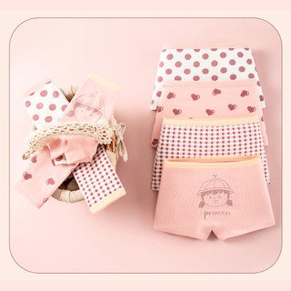 Set 4 quần lót bé gái dạng đùi ngắn, Đồ lót trẻ em quần chip chất cotton co dãn họa tiết cute L8001