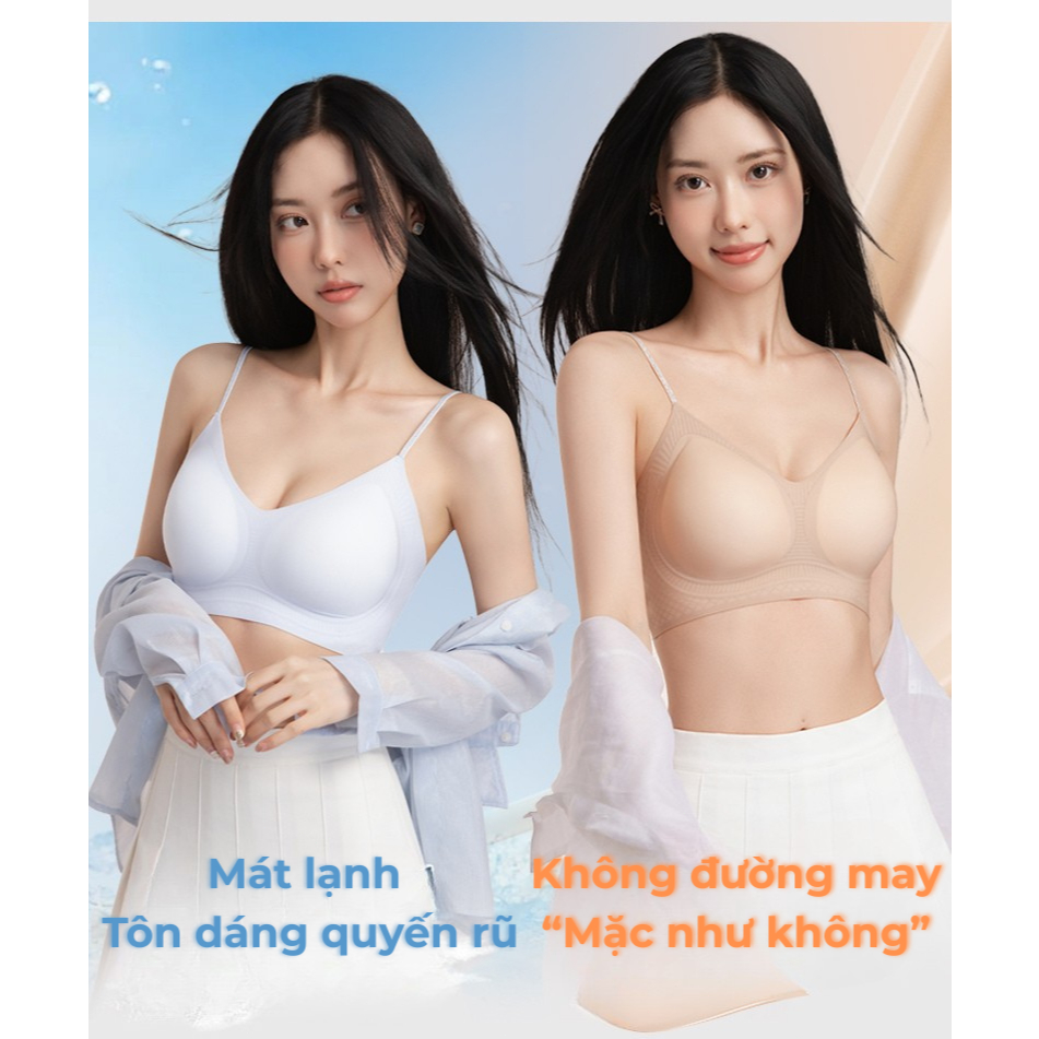 [YANMEI GM01] Áo lót hương hoa trà đúc su chui đầu, bra ko gọng chui đầu su lạnh không đường may, áo ngực tàng hình