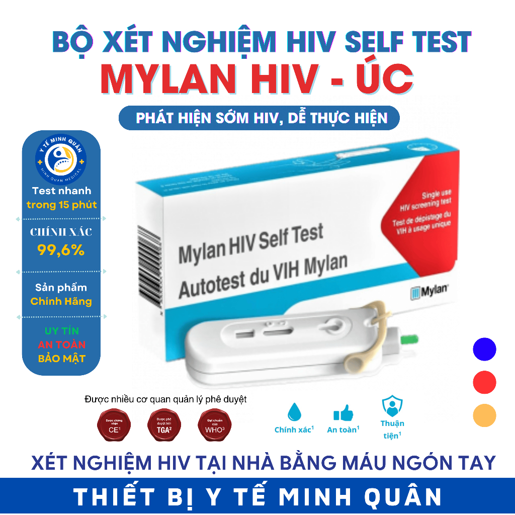 Bộ test xét nghiệm HIV Mylan Self test - Chính hãng Úc, Bảo mật và dễ ...
