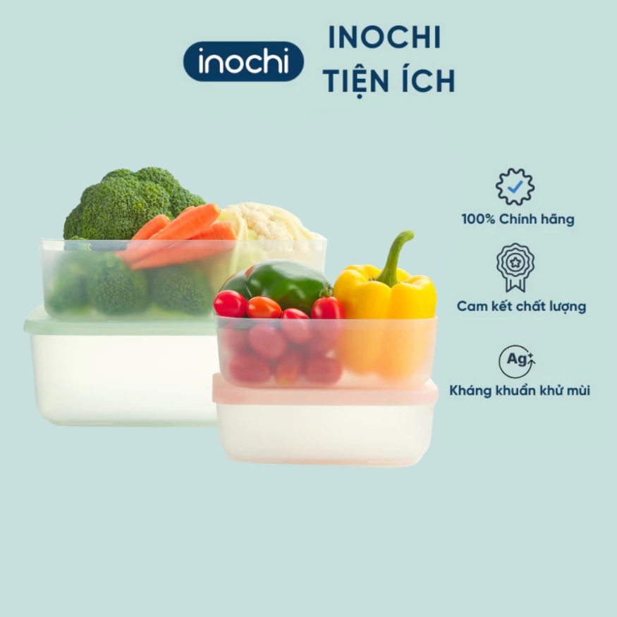 Bộ 4 hộp thực phẩm trữ đông Hokkaido INOCHI nhiều kích cỡ, đa dạng sắc màu