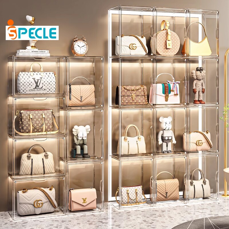 iSPECLE Hộp Acrylic Đa Năng Trong Suốt - Đựng Giày Dép, Mỹ Phẩm, Trưng Bày Búp Bê, Nắp Từ Tính Chất Lượng