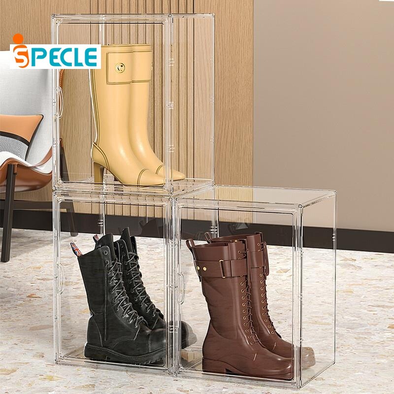 iSPECLE Hộp Acrylic Đa Năng Trong Suốt - Đựng Giày Dép, Mỹ Phẩm, Trưng Bày Búp Bê, Nắp Từ Tính Chất Lượng