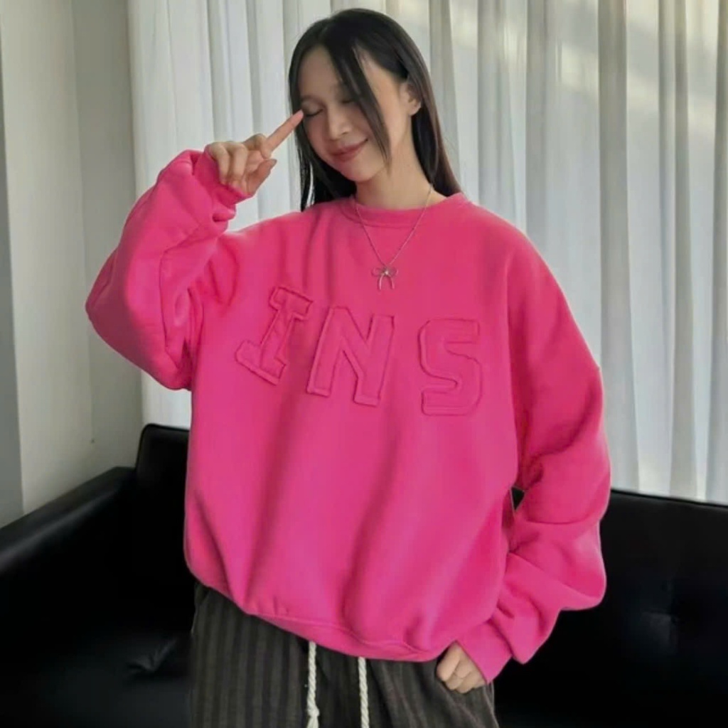 ( QUÀ TẶNG NHỎ TỪ SHOP CHUYÊN) Áo Sweater In Thêu Chữ Nổi INS from Rộng Phong Cách Hàn Quốc Nam Nử Đều mặc đep 5 Màu SSL