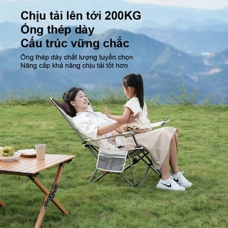 Ghế Xếp Ngoài Trời Thoáng Khí, Ghế Tựa Cắm Trại Chịu Tải 200KG, Lưới Mềm, Gấp Gọn Di Động Đa Năng