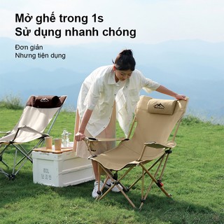Ghế Xếp Ngoài Trời Thoáng Khí, Ghế Tựa Cắm Trại Chịu Tải 200KG, Lưới Mềm, Gấp Gọn Di Động Đa Năng