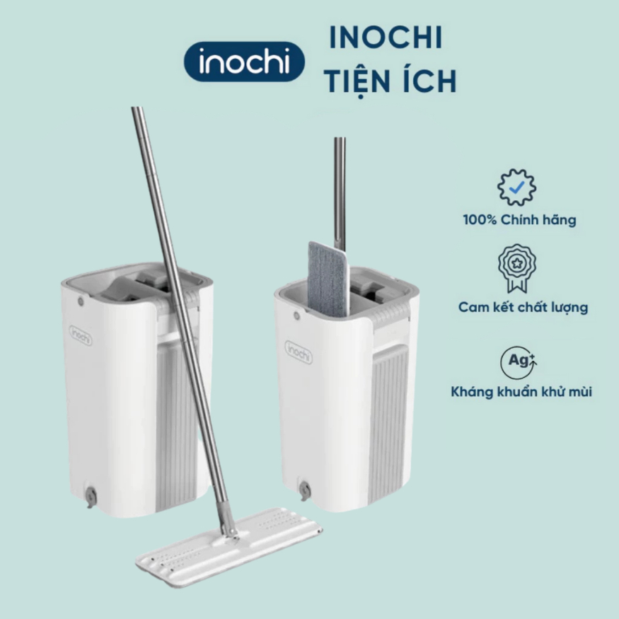 Bộ lau nhà TỰ VẮT vuông và tròn Inochi, tách nước khô ráo, sạch sẽ, đa năng tiện dụng