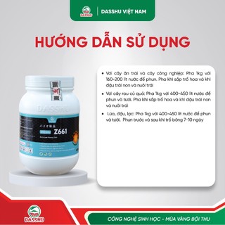 Dasshu Z661 - Phân Bón Cho Cây Ăn Trái, Hỗ Trợ Dưỡng Hoa, Đậu Trái, Nuôi Trái Non Tăng Tỷ Lệ Đậu Trái