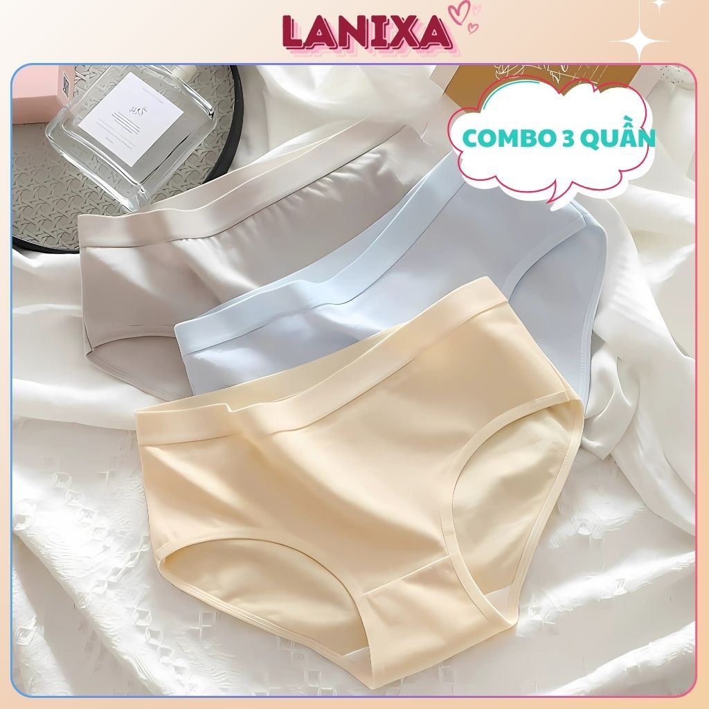 SET 3 Quần cotton nữ cao cấp thấm hút mồ hôi tốt cạp vừa tôn dáng kiểu dáng basic LANIXA L2020