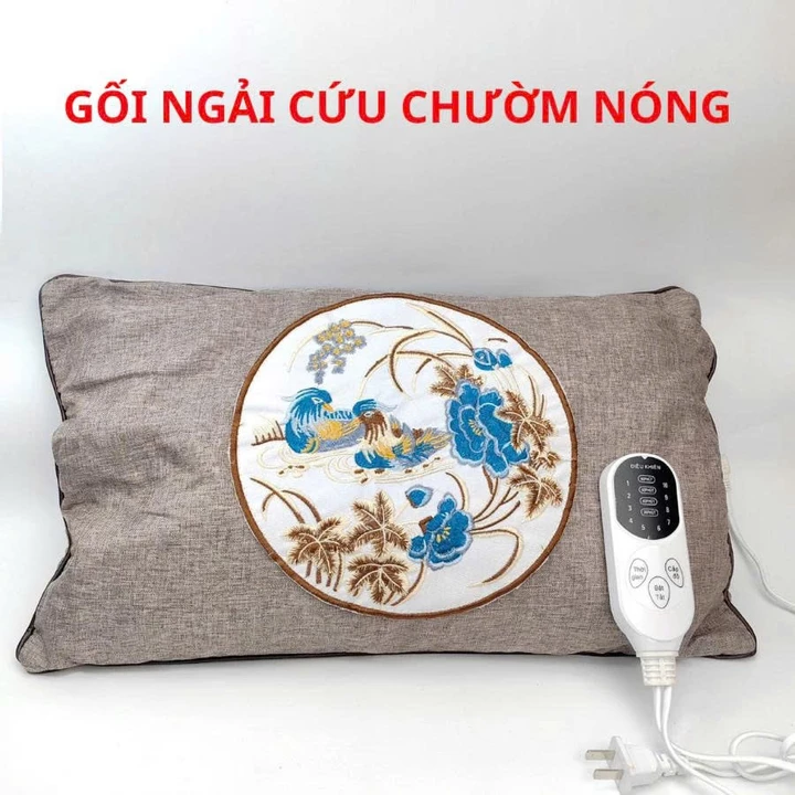 Gối Ngải Cứu Cao Cấp Chườm Nóng, Gối Ngải Cứu Cắm Điện Thảo Dược Kê Cổ Gối Đầu,Chống Nhức Mỏi Dễ Ngủ