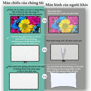 Màn Chiếu Treo Tường Chiếu Phản Quang Gấp Gọn, Tăng Độ Sáng, Tương Phản Có chứa Velcro