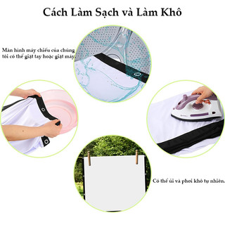 Màn Chiếu Treo Tường Chiếu Phản Quang Gấp Gọn, Tăng Độ Sáng, Tương Phản Có chứa Velcro