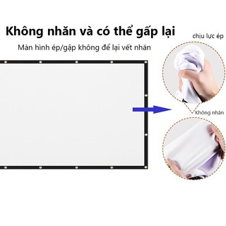 Màn Chiếu Treo Tường Chiếu Phản Quang Gấp Gọn, Tăng Độ Sáng, Tương Phản Có chứa Velcro