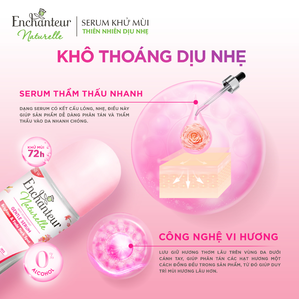 [VHL x Enchanteur] COMBO 2 Lăn khử mùi tinh chất Serum Enchanteur ( 50ml x 2 ) tặng 1 lăn 40ml