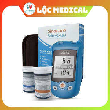 BỘ MÁY ĐO NỒNG ĐỘ GÚT (GOUT) (AXIT URIC) SAFE AQ UG -HÀNG CHÍNH HÃNG CỦA ĐỨC KÈM 50 QUE KIM