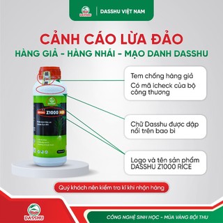DASSHU Z1000 RICE - Phân Bón Lúa Hữu Cơ, Hỗ Trợ Phát Triển Hệ Rễ, Dưỡng Rễ, Nuôi Hạt