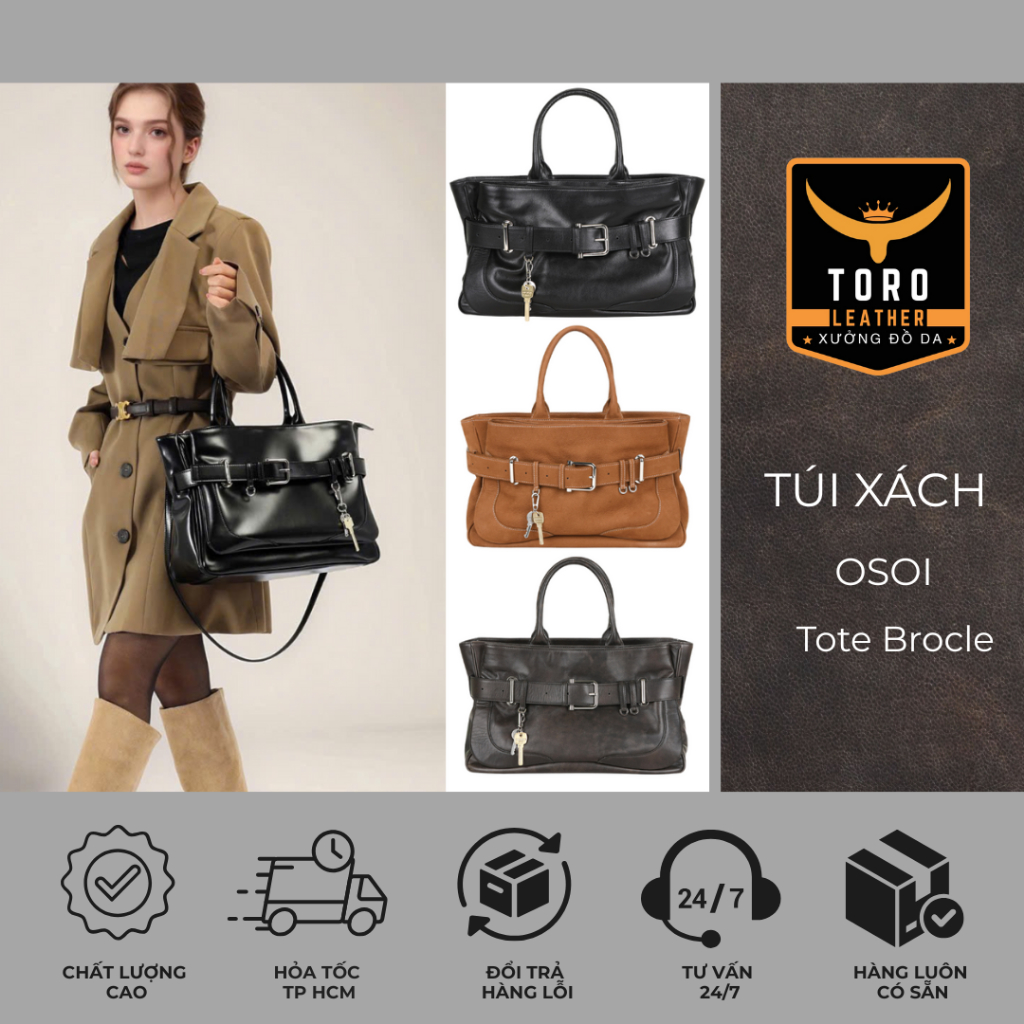 Túi O.SO.I Tote Brocle (Hàng có sẵn HCM) - Vừa Lap14inch - Túi xách hot ...