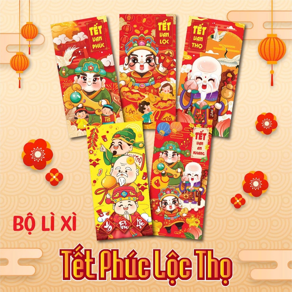 Bao Lì Xì Câu Chúc Tết 2026 - Set 50/100/200 Giấy C150 | Shopee Việt Nam