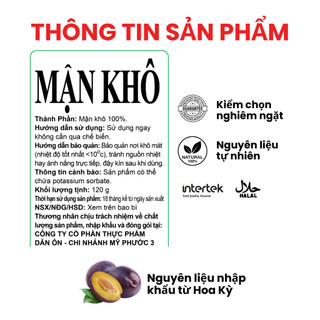 Mận Khô Dan D Pak I Dried Prunes I 120g