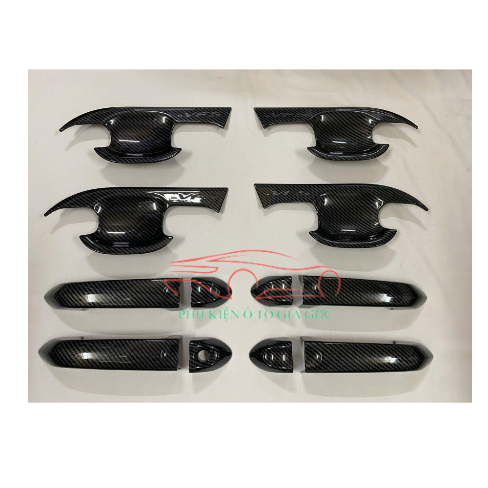 Ốp tay nắm cửa, hõm cửa, nắp che sạc, ốp gương xe Vinfast VF5/Herio Green - chất liệu Carbon cao cấp - chuẩn form xe