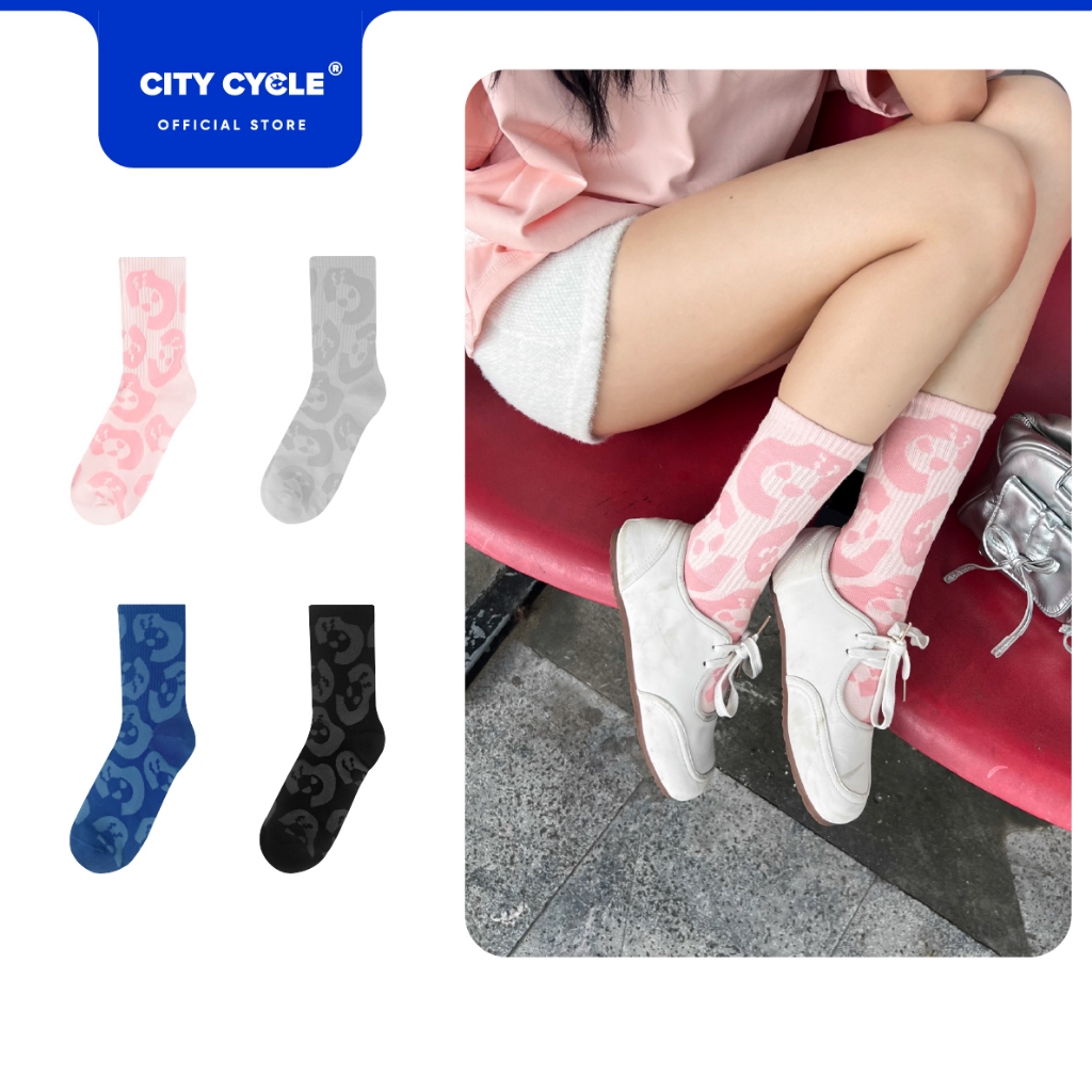 Tất vớ nam nữ cổ cao hoạ tiết monogram co giãn Local Brand Chính Hãng City Cycle Tất cổ cao Chill Walk