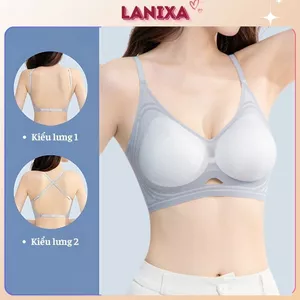 Áo lót bra nữ su đúc mềm mịn đệm mút dày 3CM nâng ngực, Áo ngực nữ bản hở lưng gợi cảm LANIXA A1107