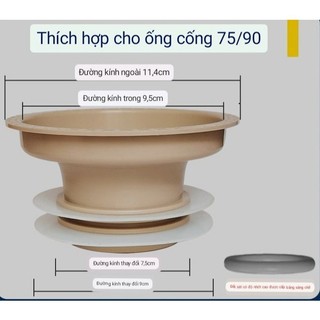 SUBOGDG đệm lót ngăn mùi bồn cầu, Ron cao su dùng cho ống 75/90mm, lắp đặt bồn cầu nhanh chóng