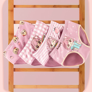 Combo 4 Quần lót bé gái họa tiết xinh xắn - Đồ lót cho bé quần chíp cotton mềm mại thoáng khí L7002