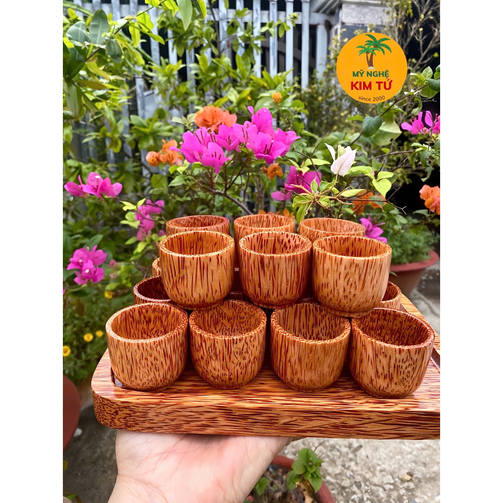 [ HÀNG LOẠI 1 ] Ly Uống Rượu Gỗ Dừa Quà Tặng Độc Đáo, Trang Trí Bàn Tiệc, Sưu Tầm Đồ Gỗ Thủ Công - KIM TỨ