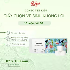 Túi 12 Cuộn Giấy Vệ Sinh Kingess 4 Lớp, Giấy Dai, Mịn Màng, Dễ Phân Huỷ