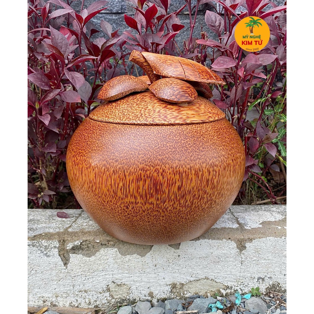 [ TẶNG ẤM 500ML - 1200ML ] Bình Ủ Ấm Trà Gỗ Dừa Mẫu MĂNG CỤT KHÔNG ĐẾ Giữ Nhiệt Cao Cấp, Trang Trí Quà Tặng Sang Trọng