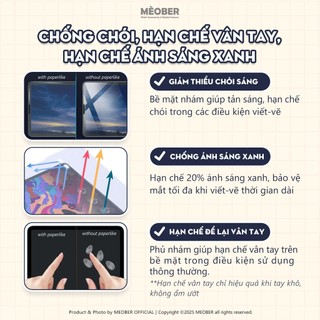 [Premium] Dán màn hình iPad Paperlike Nhám - Viết vẽ như trên giấy, chống chói, hạn chế ánh sáng xanh Ber Paper by MèoB