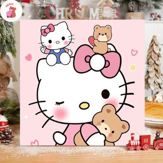 ( TẶNG SET 10 KHẨU TRANG) Tranh Số Hoá Couple Cừu Hoạt Hình Tranh Tô Màu 20x20cm dễ thương đầy đủ cọ, màu, căng khung sẵ